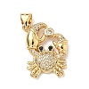 Brass Micro Pave Cubic Zirconia Pendants KK-P330-01B-G-1