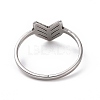 201 Stainless Steel Arrows Finger Ring for Women RJEW-J051-10P-3