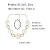 Alloy Rhombus & Plastic Flower Link Chain Necklaces for Women WG7D712-01-6
