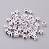 50g Opaque Acrylic Horizontal Hole Letter Beads SACR-TA0001-19R-1