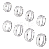 DICOSMETIC 8Pcs 8 Size 201 Stainless Steel Grooved Finger Ring for Men Women RJEW-DC0001-11-1