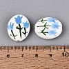 Hand Painted Tulip Flower Oval Porcelain Beads PORC-N012-11G-3