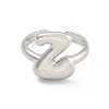 Brass Letter Open Cuff Rings for Women RJEW-G313-01Z-P-2