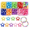 300Pcs 10 Colors Star Acrylic Beads TACR-YW0001-93-1