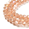Opaque Solid Color Electroplate Glass Beads Strands EGLA-A039-P4mm-B06-3