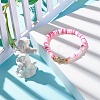 Polymer Clay Heishi Beads Stretch Bracelet for Women BJEW-JB07207-03-2
