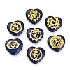 7Pcs 7 Styles Chakra Natural Lapis Lazuli Love Heart Ornaments Figurines G-P533-01F-1