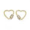 Brass Micro Pave Clear Cubic Zirconia Screw Carabiner Lock Charms ZIRC-T004-99G-1