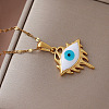 Vintage 304 Stainless Steel Enamel Evil Eye Pendant Necklaces for Women LS-XZ3178-3