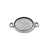 Antique Silver Tibetan Style Alloy Flat Oval Cabochon Connector Settings X-TIBE-M022-06AS-1