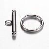 Non-Tarnish 201 Stainless Steel Toggle Clasps X-STAS-D438-31-1