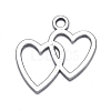 Antique Silver Plated Tibetan Style Zinc Alloy Heart to Heart Pendants X-A0943Y-2