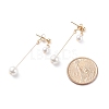 Double Shell Pearl Dangle Stud Earrings EJEW-TA00070-4
