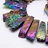 Electroplated Natural & Dyed Agate Bead Strands G-N0169-001F-2