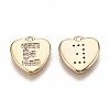 Brass Micro Pave Clear Cubic Zirconia Charms KK-N231-234E-NF-2