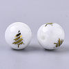 Christmas Opaque Glass Beads EGLA-R113-02C-2