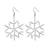 Glass Snowflake Dangle Earrings EJEW-MZ00253-3