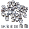 DICOSMETI 36Pcs 6 Styles 304 Stainless Steel European Beads STAS-DC0017-26-1