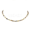 Faceted Natural Fluorite and Pearl Beaded Necklaces NJEW-JN06645-4