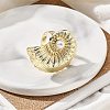 Conch Alloy Adjustable Rings for Women RJEW-B108-03KCG-3