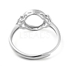 Flat Round Adjustable 925 Sterling Silver Ring Components STER-G042-10P-3