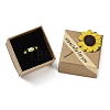 Kraft Paper Gift Boxes with Faux Sunflower Outside for Ring CON-Z011-01A-01-3