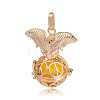 Golden Plated Brass Hollow Round Cage Pendants KK-J252-07G-2