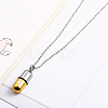 Medical Theme Pill Shape Stainless Steel Pendant Necklaces with Cable Chains JS1441-1-3