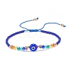 Lampwork Evil Eye & Glass Beaded Bracelet BJEW-JB08367-01-1