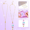 4Pcs Brass Round Ball Cable Chain Necklace Making NJEW-TAC0019-4