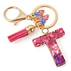 Alloy Resin Butterfly Keychains KEYC-TADJ0002-02G-T-2