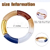 Imitation Jade and Wooden Chunky Curved Tube Beads Stretch Bracelets Set BJEW-SW00018-2