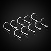 5Pcs 316L Surgical Stainless Steel Round Ball Fishtail Nose Rings WGE39F7-01-3