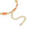Brass Micro Pave Cubic Zirconia Link Chain Bracelet for Women BJEW-T020-05G-03-3