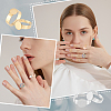18Pcs 6 Style 304 Stainless Steel Adjustable Finger Rings Components STAS-UN0032-77-7