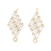 Brass Micro Pave Cubic Zirconia Stud Earring Findings KK-E107-24G-1