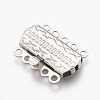 Tarnish Resistant 201 Stainless Steel Multi-Strand Box Clasps STAS-E441-01P-2