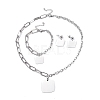 304 Stainless Steel Paperclip Chains & Cable Chain Jewelry Sets SJEW-K153-62P-1