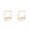 Brass Hoop Earring Findings with Latch Back Closure KK-C006-28G-2