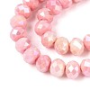 Anti-Tarnish Electroplate Rondelle Glass Beads Strands EGLA-T021-8mm-17-09-4