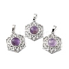 Natural Amethyst Pendants G-P498-02P-04-1