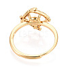 Rhombus Brass Micro Pave Clear Cubic Zirconia Cup Peg Ring Settings KK-T076-10G-3