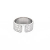 304 Stainless Steel Hammered Flat Open Cuff Ring for Women RJEW-S405-208P-2