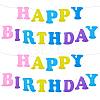 Non-Woven Fabric Cloth Happy Birthday Word Garlands AJEW-WH0398-007-1