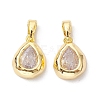 Brass Micro Pave Clear Cubic Zirconia Charms KK-K360-14G-1