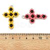 Natural Black Onyx(Dyed & Heated) & Glass Seed Beaded Pendants PALLOY-MZ01404-3