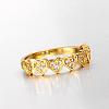 Classic Heart Real 18K Gold Plated Brass Cubic Zirconia Finger Rings RJEW-BB05357-7G-4