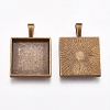 Tibetan Style Pendant Cabochon Settings TIBEP-A123359-AB-FF-2