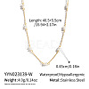 Minimalist Natural Stone Rondelle Beaded with 304 Stainless Steel Link Chain Necklaces JB6802-2-1