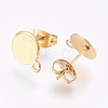 Ion Plating(IP) 304 Stainless Steel Stud Earring Findings STAS-G178-02G-8mm-1